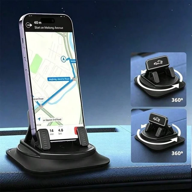 Alt view image 5 of 7 - Bks Car Phone Holder 360 Rotation Dashboard Mount Suction Cup Anti Slip Horizontal Vertical Angle Adjustment