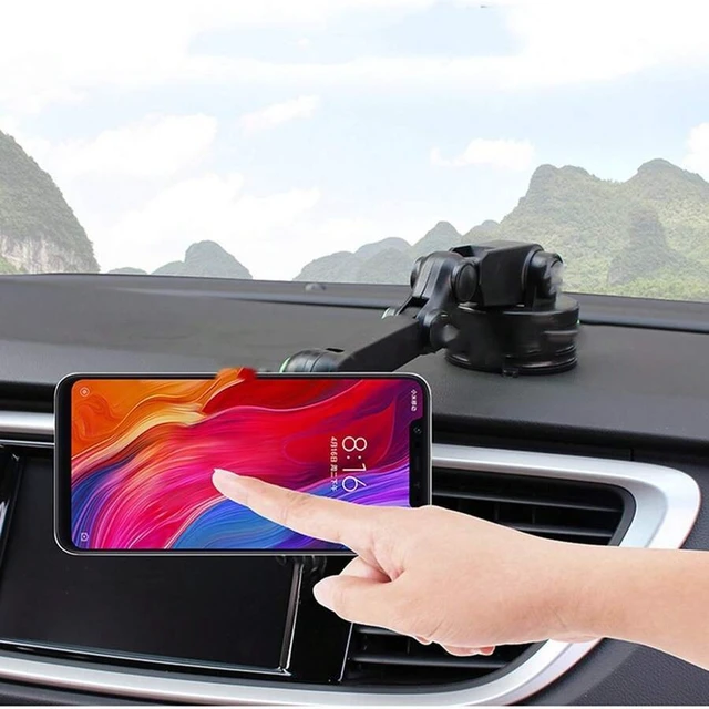 Alt view image 2 of 6 - Bks Long Arm 360 Rotating Windshield Car Phone Holder Strong Suction Cup Anti-Slip Clamp Universal Dashboard Mount For Smartphone GPS Navigation