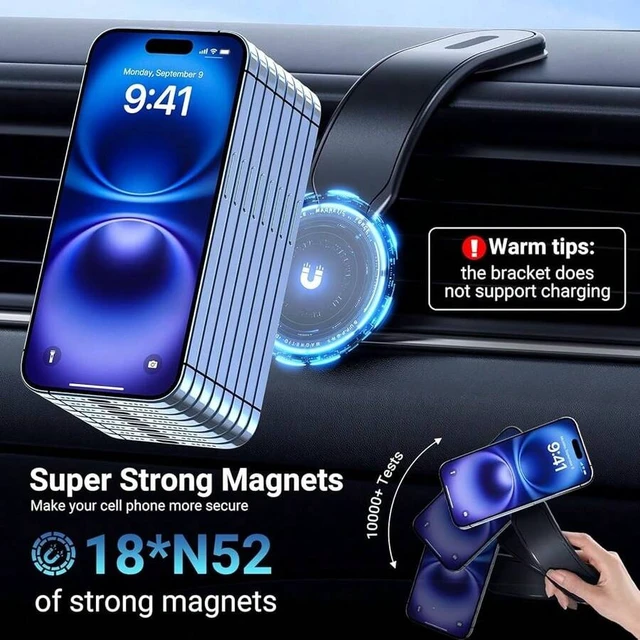 Alt view image 2 of 7 - Bks Magnetic Car Phone Holder Bendable Aluminum Arm Dashboard Windshield Mount 18 Strong Magnets Compatible iPhone 16 15 14 13 12 Series