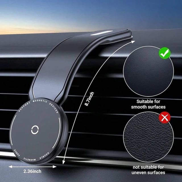 Alt view image 3 of 7 - Bks Magnetic Car Phone Holder Bendable Aluminum Arm Dashboard Windshield Mount 18 Strong Magnets Compatible iPhone 16 15 14 13 12 Series