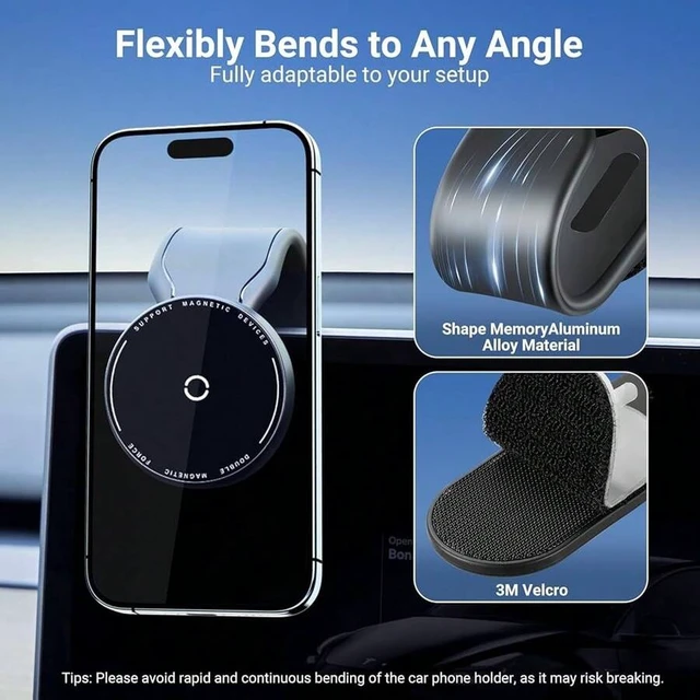 Alt view image 4 of 7 - Bks Magnetic Car Phone Holder Bendable Aluminum Arm Dashboard Windshield Mount 18 Strong Magnets Compatible iPhone 16 15 14 13 12 Series