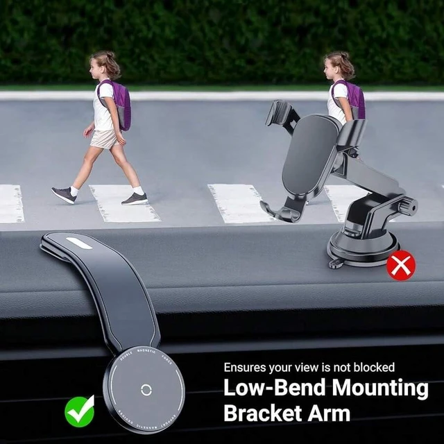 Alt view image 6 of 7 - Bks Magnetic Car Phone Holder Bendable Aluminum Arm Dashboard Windshield Mount 18 Strong Magnets Compatible iPhone 16 15 14 13 12 Series