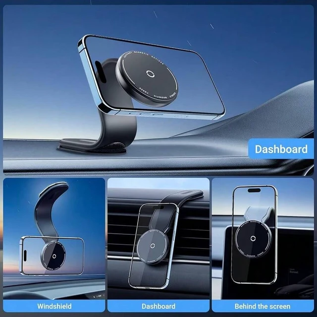 Alt view image 7 of 7 - Bks Magnetic Car Phone Holder Bendable Aluminum Arm Dashboard Windshield Mount 18 Strong Magnets Compatible iPhone 16 15 14 13 12 Series