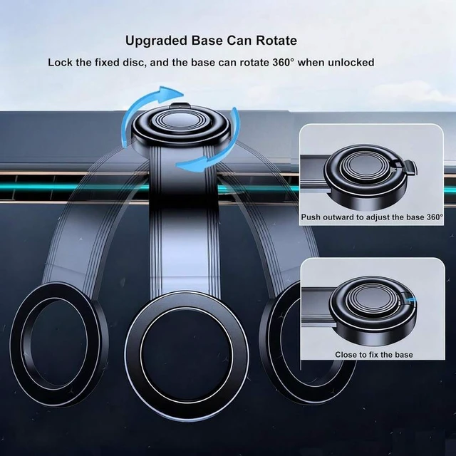 Alt view image 5 of 7 - Bks Magnetic Car Phone Holder Flexible Aluminum Arm Dashboard Windshield Mount 360 Rotation Compatible iPhone 17 Air 16 15 14 13 12 Series All Phones