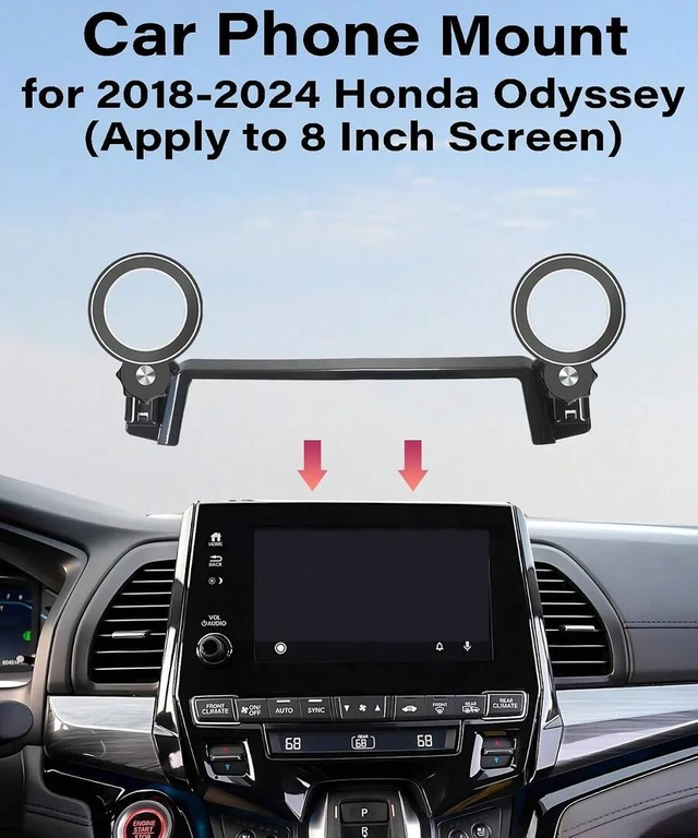 Alt view image 2 of 7 - Bks Car Phone Holder For Odyssey 2018-2024 8 Inch Touch Screen MagSafe Clip Mount 360 Rotation