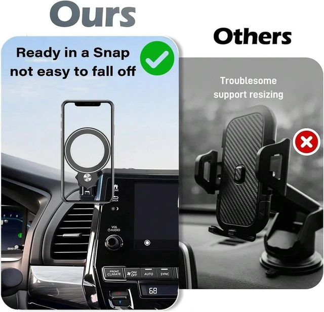 Alt view image 5 of 7 - Bks Car Phone Holder For Odyssey 2018-2024 8 Inch Touch Screen MagSafe Clip Mount 360 Rotation