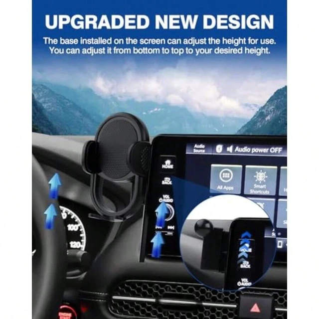 Alt view image 4 of 7 - Bks Custom Fit Car Phone Holder for HRV CRV 2023-2026 7 to 9 Inch Screen Mount with 360 Degree Rotation and One Hand Operation