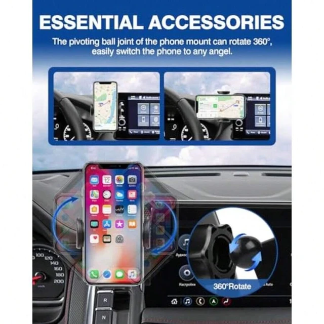 Alt view image 5 of 7 - Bks Custom Fit Car Phone Holder for HRV CRV 2023-2026 7 to 9 Inch Screen Mount with 360 Degree Rotation and One Hand Operation