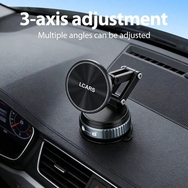Alt view image 2 of 7 - Bks Car Phone Holder 360 Rotating Magnetic Head Vacuum Suction Cup Dual Mode Foldable Dashboard Compact Storage Durable Multi-Scenario