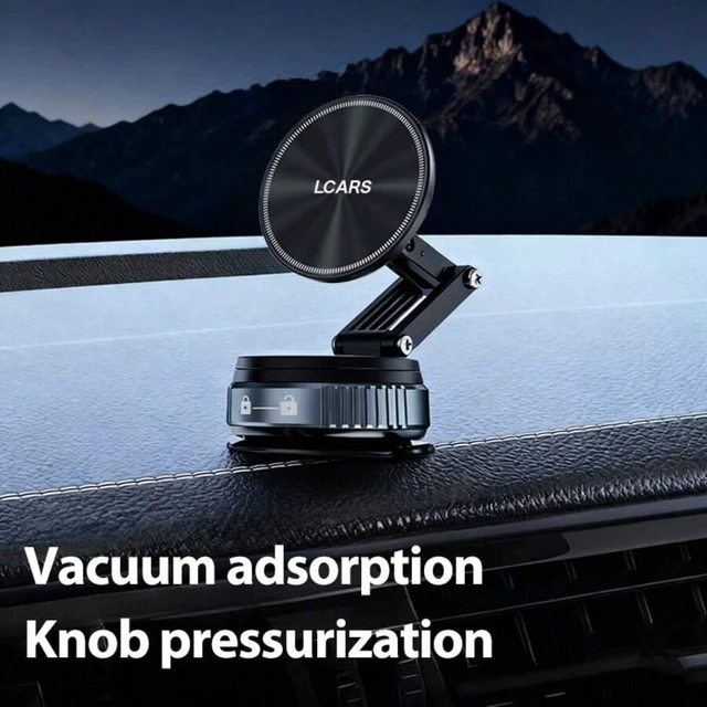 Alt view image 3 of 7 - Bks Car Phone Holder 360 Rotating Magnetic Head Vacuum Suction Cup Dual Mode Foldable Dashboard Compact Storage Durable Multi-Scenario