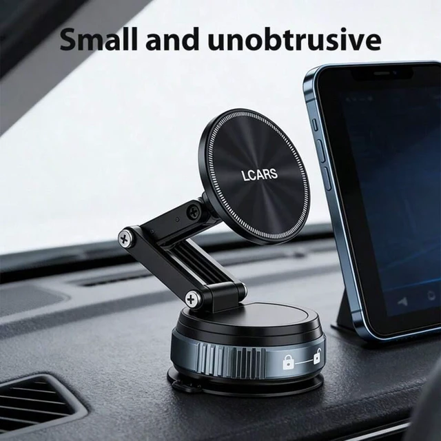 Alt view image 5 of 7 - Bks Car Phone Holder 360 Rotating Magnetic Head Vacuum Suction Cup Dual Mode Foldable Dashboard Compact Storage Durable Multi-Scenario