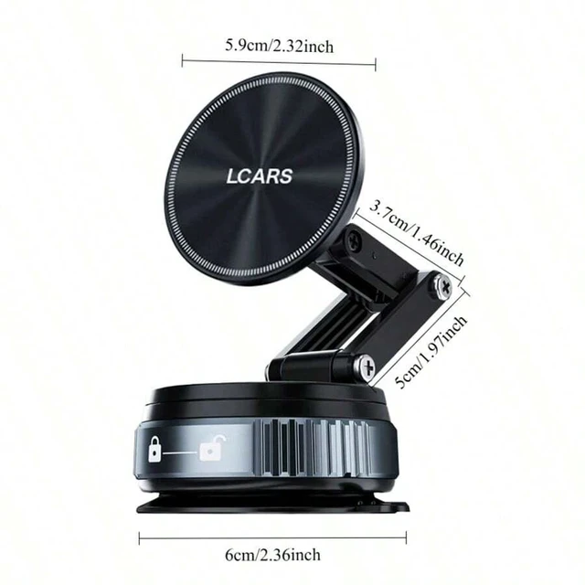 Alt view image 7 of 7 - Bks Car Phone Holder 360 Rotating Magnetic Head Vacuum Suction Cup Dual Mode Foldable Dashboard Compact Storage Durable Multi-Scenario