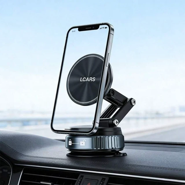 Alt view image 6 of 7 - Bks Car Phone Holder 360 Rotating Magnetic Head Vacuum Suction Cup Dual Mode Foldable Dashboard Compact Storage Durable Multi-Scenario