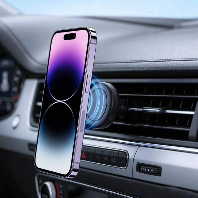 Alt view image 2 of 7 - Bks Magnetic Car Phone Holder Air Vent Mount Strong Grip Universal Smartphone Navigation Safe Driving