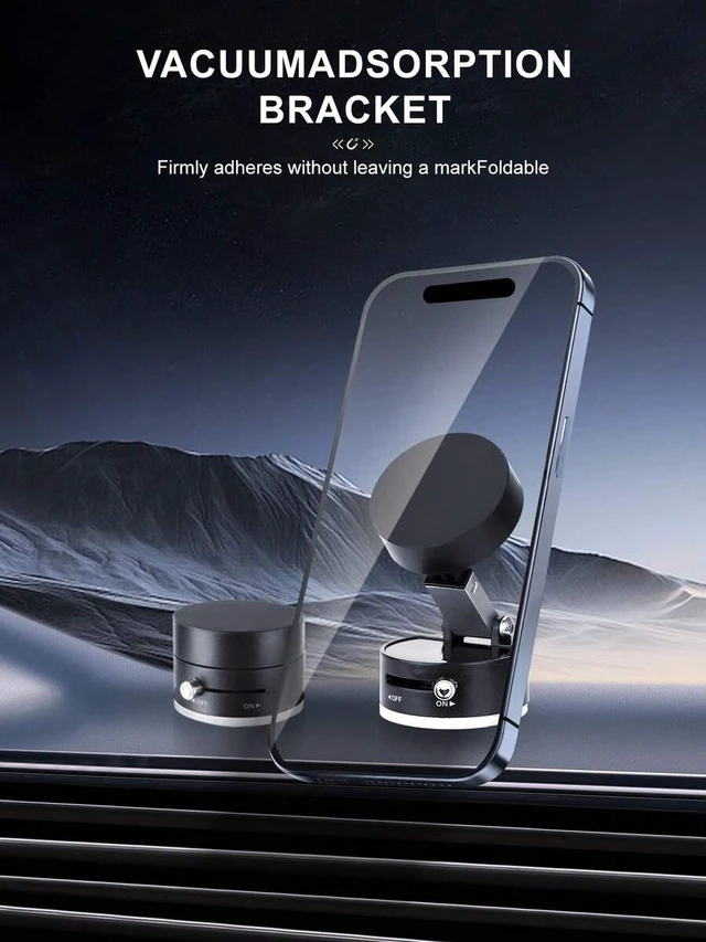 Alt view image 3 of 7 - Bks Multi Functional Magnetic Adjustable Horizontally Mounted Car Phone Holder With Cushion, Suitable For All Phones, Waterproof ABS Material, Fashionable Car Accessories | Textured Surface Design Com