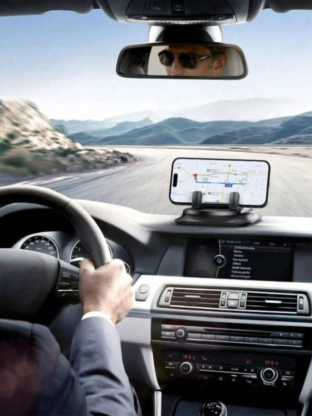 Alt view image 2 of 7 - Bks Ultra-Stable Car Phone Holder 360 Rotation Non-Marking Silicone Base Anti-Shake Mount Accessory