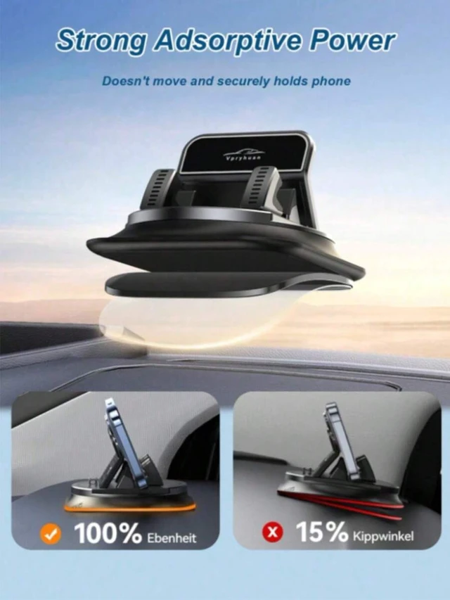 Alt view image 6 of 7 - Bks Ultra-Stable Car Phone Holder 360 Rotation Non-Marking Silicone Base Anti-Shake Mount Accessory