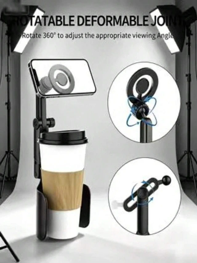 Alt view image 3 of 7 - Bks 2-In-1 Magnetic Car Phone Holder, Strong Magnet, 360° Rotating Adjustable Arm, Durable ABS For Most Car Models
