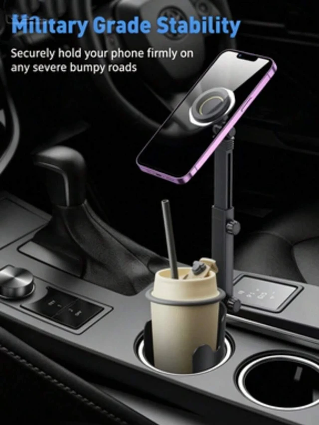 Alt view image 6 of 7 - Bks 2-In-1 Magnetic Car Phone Holder, Strong Magnet, 360° Rotating Adjustable Arm, Durable ABS For Most Car Models