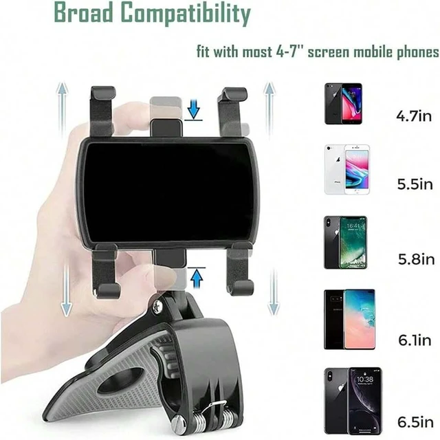 Alt view image 3 of 7 - Bks Car Phone Holder 360 Rotating Dashboard Mount Compatible Apple 4 to 7 Inch Smartphones