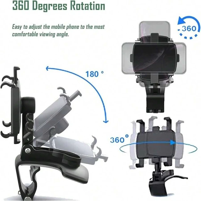 Alt view image 6 of 7 - Bks Car Phone Holder 360 Rotating Dashboard Mount Compatible Apple 4 to 7 Inch Smartphones
