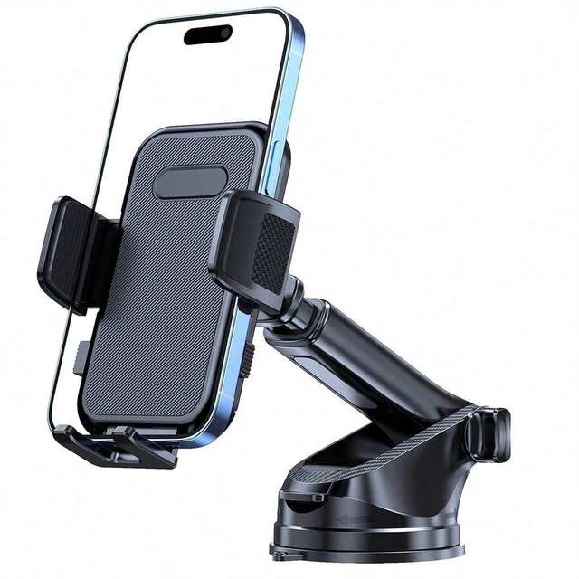 Alt view image 5 of 6 - Bks Adjustable Car Phone Holder Mount, Universal Carbon Fiber Hands Free Windshield Dashboard Fit For Smartphone