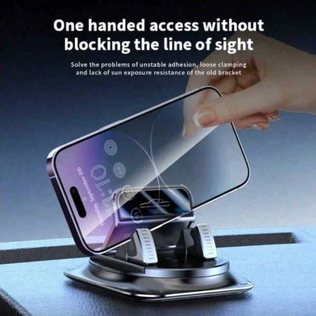Alt view image 3 of 7 - Bks Car Phone Holder 360 Rotating Mount Non-Slip Silicone Base Shock-Absorbing Dashboard Navigation Universal Fit All Models