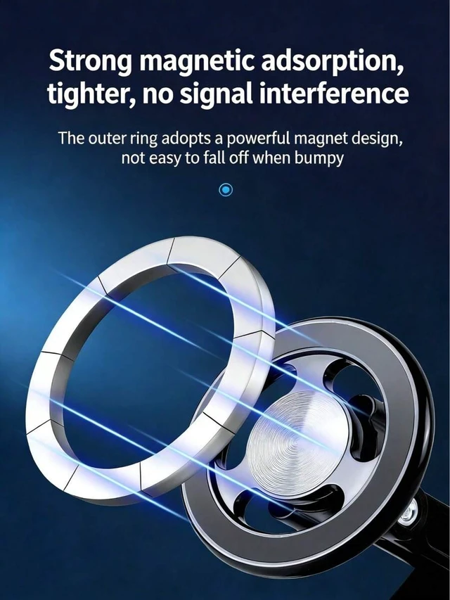 Alt view image 5 of 7 - Bks 360 Rotating Magnetic Car Phone Holder Multi-Angle Mechanical Arm Adjustable Mount for Dashboard Glass Desk with Suction Cup