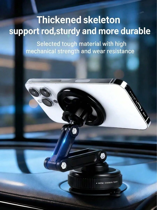 Alt view image 7 of 7 - Bks 360 Rotating Magnetic Car Phone Holder Multi-Angle Mechanical Arm Adjustable Mount for Dashboard Glass Desk with Suction Cup