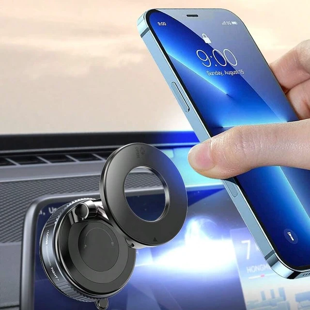 Alt view image 2 of 7 - Bks Premium Vacuum Suction Magnetic Car Phone Mount 360 Rotation Foldable Arm N52 Magnet For Flat Surfaces Dashboard Windshield