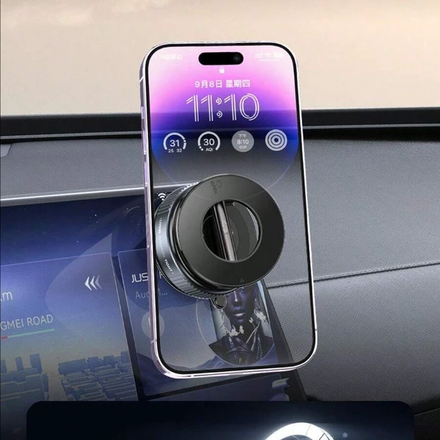 Alt view image 4 of 7 - Bks Premium Vacuum Suction Magnetic Car Phone Mount 360 Rotation Foldable Arm N52 Magnet For Flat Surfaces Dashboard Windshield