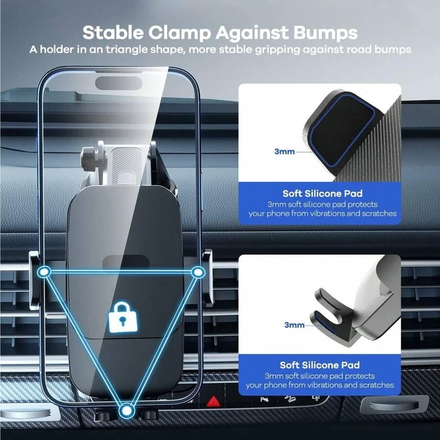Alt view image 5 of 7 - Bks Universal Car Phone Holder Dashboard Mount Adjustable Multi-Angle Fits 4-7 Inch Phones Compatible With IPhone And Android
