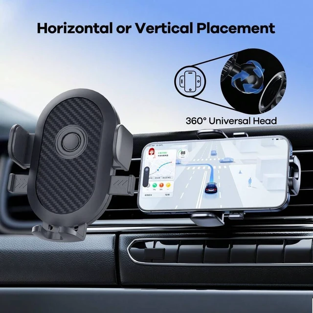 Alt view image 4 of 7 - Bks Cup Car Phone Holder Dashboard Mount One-Key Lock 360 Rotation Adjustable Non-Obstructive View for 4 to 7 Inch Phones