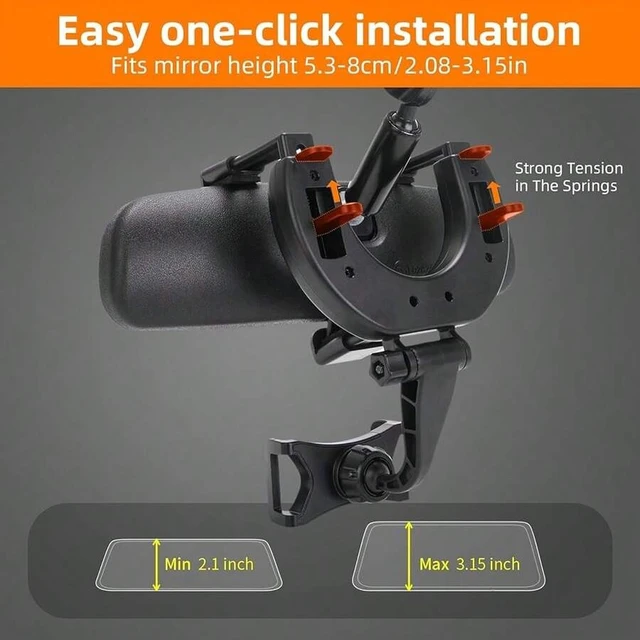 Alt view image 3 of 7 - Bks Universal Car Phone Holder Rear View Mirror Mount Cradle Fits iPhone Galaxy All Devices