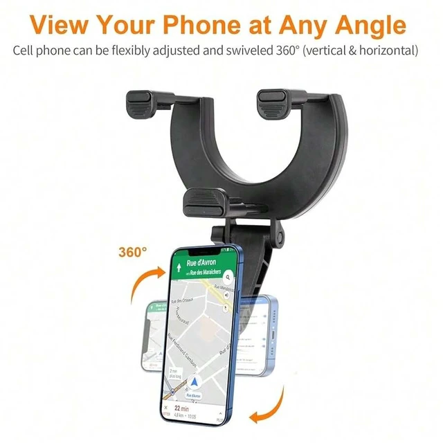 Alt view image 7 of 7 - Bks Universal Car Phone Holder Rear View Mirror Mount Cradle Fits iPhone Galaxy All Devices