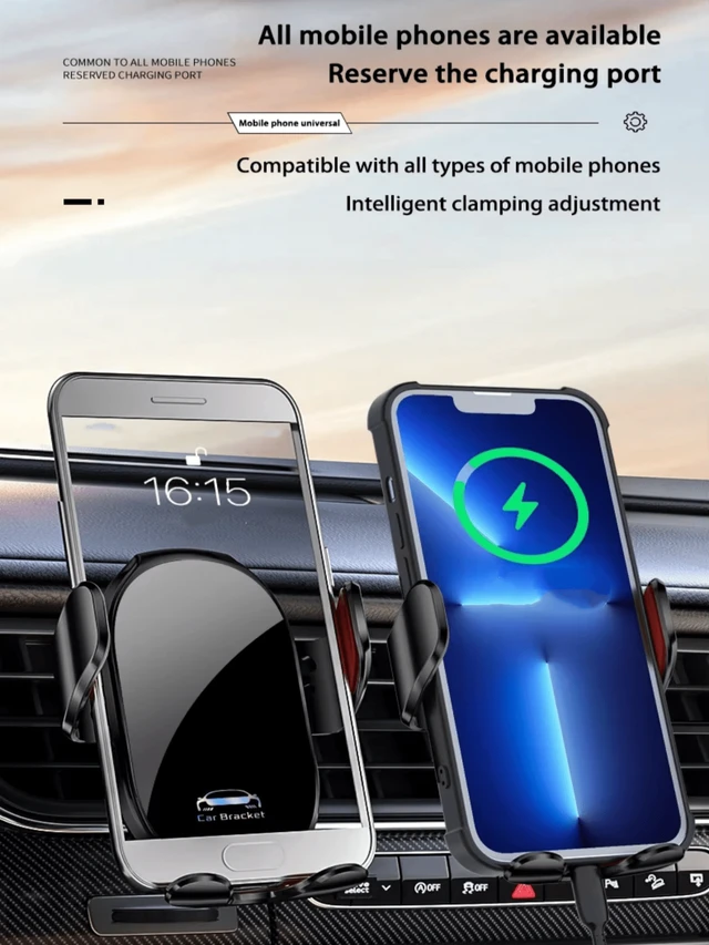 Alt view image 3 of 7 - Bks Multi-Function Mechanical Arm Car Phone Holder Air Vent Mount Compatible with iPhone Android Smartphones Navigation Gift