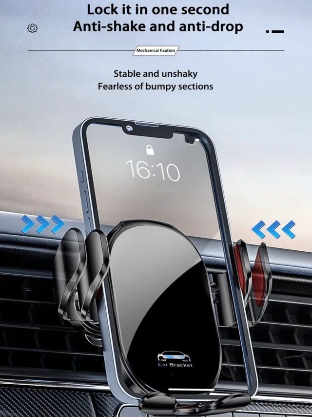Alt view image 4 of 7 - Bks Multi-Function Mechanical Arm Car Phone Holder Air Vent Mount Compatible with iPhone Android Smartphones Navigation Gift