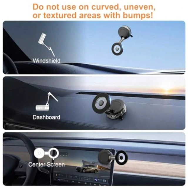 Alt view image 4 of 7 - Bks Magnetic Car Phone Holder 360 Adjustable Vacuum Mount 80LBS Suction for iPhone 17 16 15 14 13 12 Dash Windshield