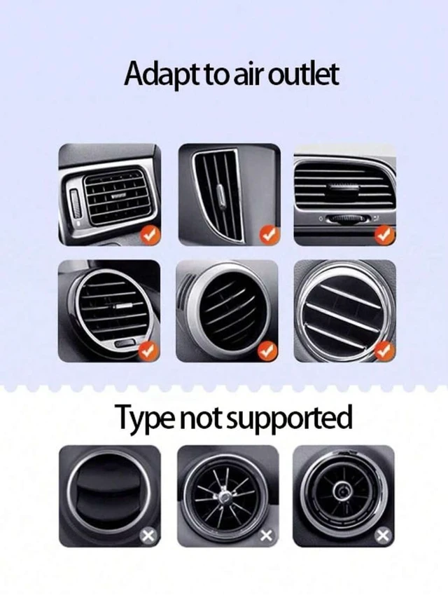 Alt view image 2 of 6 - Bks Heart Shaped Car Phone Holder Vent Mount Silver PVC Dashboard Navigation Bracket Detachable Washable Universal Fit
