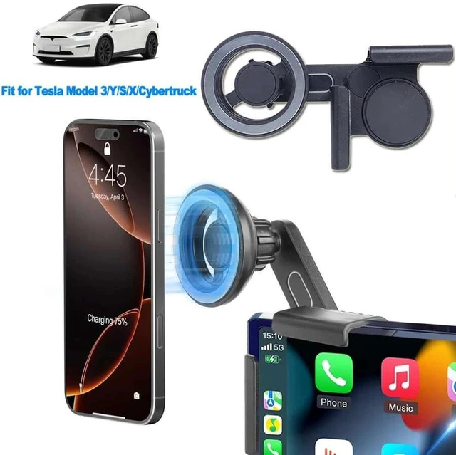 Alt view image 2 of 7 - Bks Phone Mount, MagSafe Car Holder, Magnetic Screen Accessory for Model 3 Y X S, Strong N55 Magnet, Black