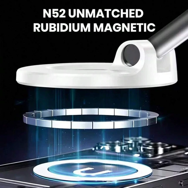 Alt view image 5 of 7 - Bks Vacuum Magnetic Car Phone Holder, 360° Adjustable Suction Cup MagSafe Mount, Pocket-Sized Foldable Design for IPhone Android Cars Gyms Mirrors