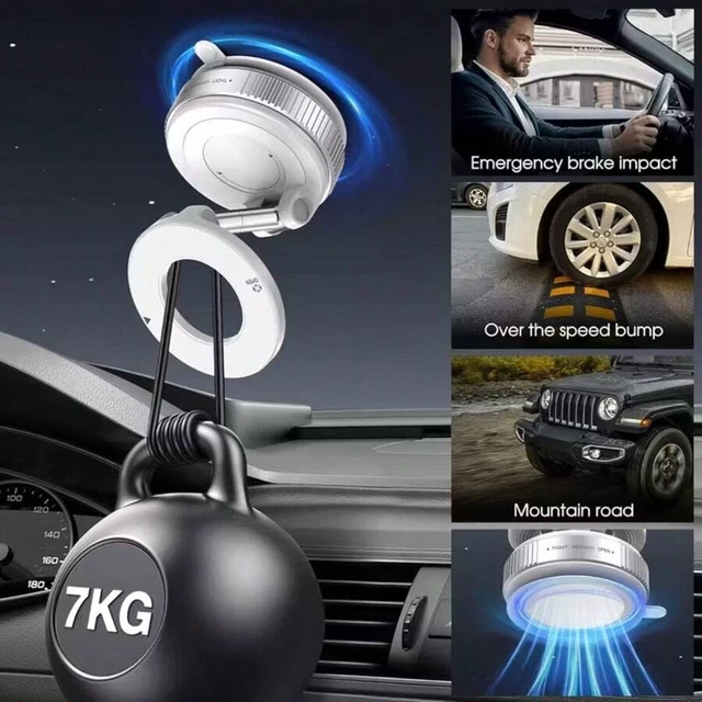 Alt view image 6 of 7 - Bks Vacuum Magnetic Car Phone Holder, 360° Adjustable Suction Cup MagSafe Mount, Pocket-Sized Foldable Design for IPhone Android Cars Gyms Mirrors