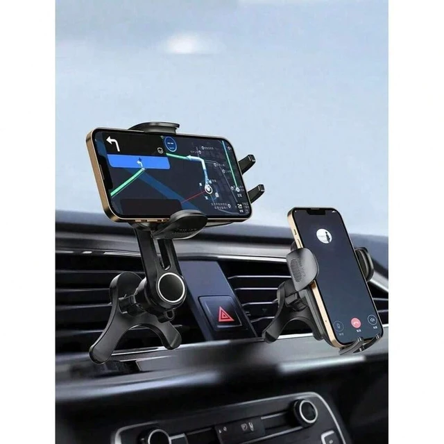 Alt view image 3 of 7 - Bks 360 Rotating Universal Car Phone Holder Y-Shaped Adjustable Clamp Breathable Hands-Free Telescopic Mount Anti-Overheating Compatible All Smartphones