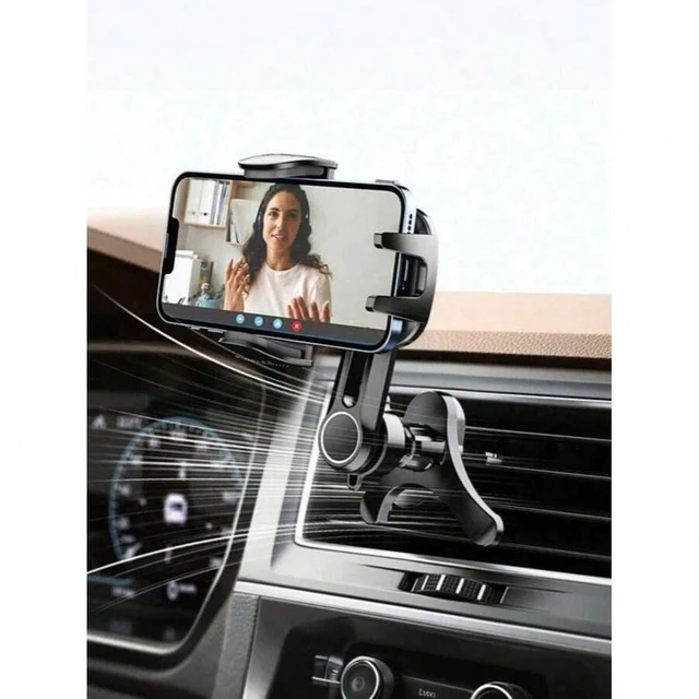 Alt view image 4 of 7 - Bks 360 Rotating Universal Car Phone Holder Y-Shaped Adjustable Clamp Breathable Hands-Free Telescopic Mount Anti-Overheating Compatible All Smartphones
