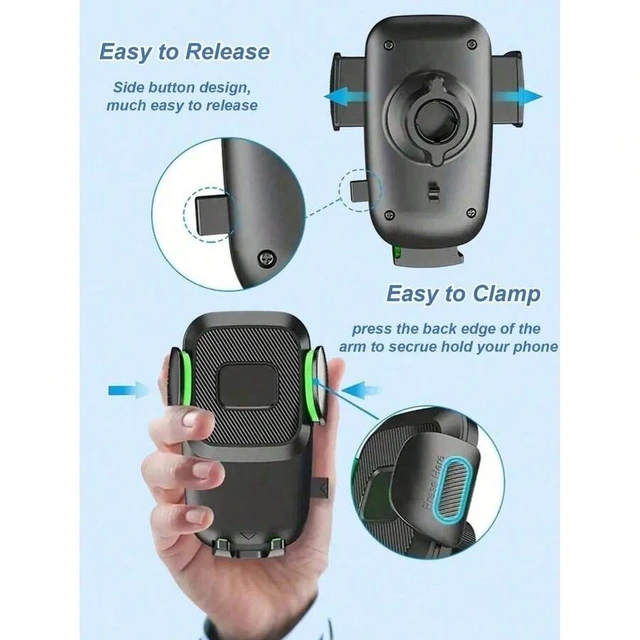 Alt view image 7 of 7 - Bks 360 Rotating Universal Car Phone Holder Y-Shaped Adjustable Clamp Breathable Hands-Free Telescopic Mount Anti-Overheating Compatible All Smartphones