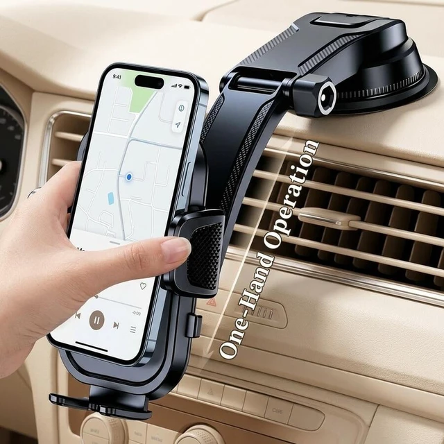 Alt view image 3 of 7 - Bks Universal Car Phone Holder Dashboard Mount, 360 Rotating Adjustable Cell Phone Stand for iPhone Android GPS