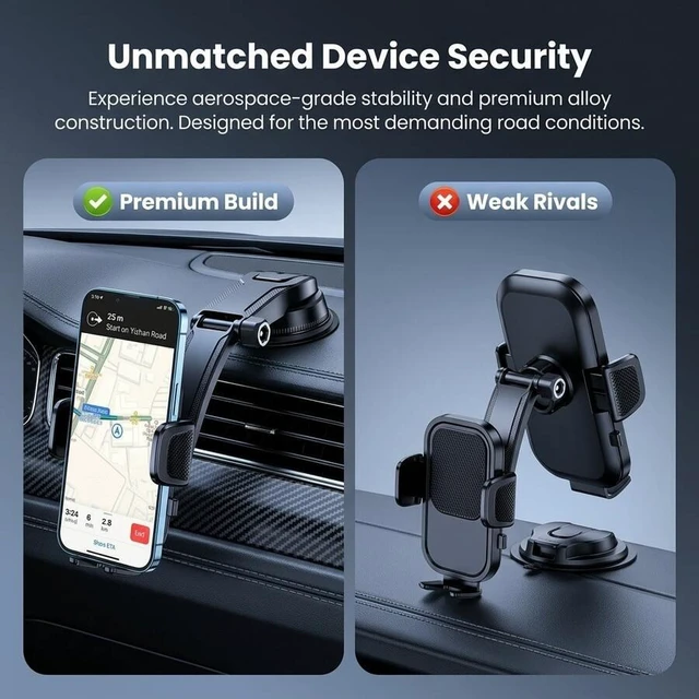 Alt view image 4 of 7 - Bks Universal Car Phone Holder Dashboard Mount, 360 Rotating Adjustable Cell Phone Stand for iPhone Android GPS