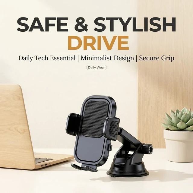 Alt view image 5 of 7 - Bks Universal Car Phone Holder Dashboard Mount, 360 Rotating Adjustable Cell Phone Stand for iPhone Android GPS