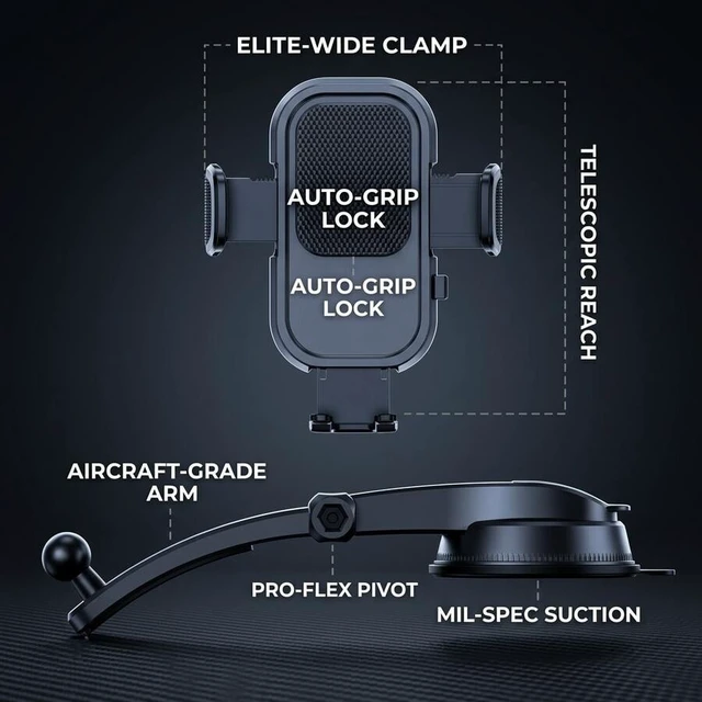 Alt view image 6 of 7 - Bks Universal Car Phone Holder Dashboard Mount, 360 Rotating Adjustable Cell Phone Stand for iPhone Android GPS