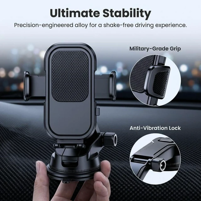 Alt view image 7 of 7 - Bks Universal Car Phone Holder Dashboard Mount, 360 Rotating Adjustable Cell Phone Stand for iPhone Android GPS